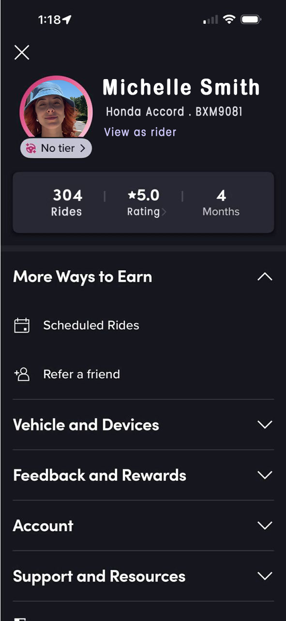 4+ Months Active and verified Lyft Account For Sale