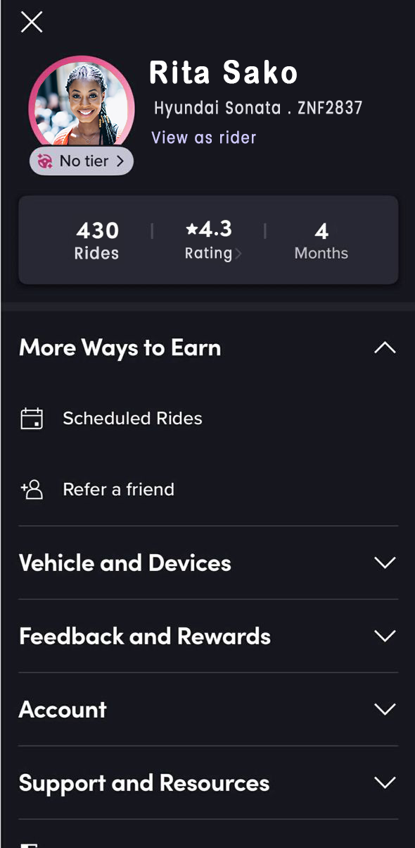 4 months old active LYFT account for sale