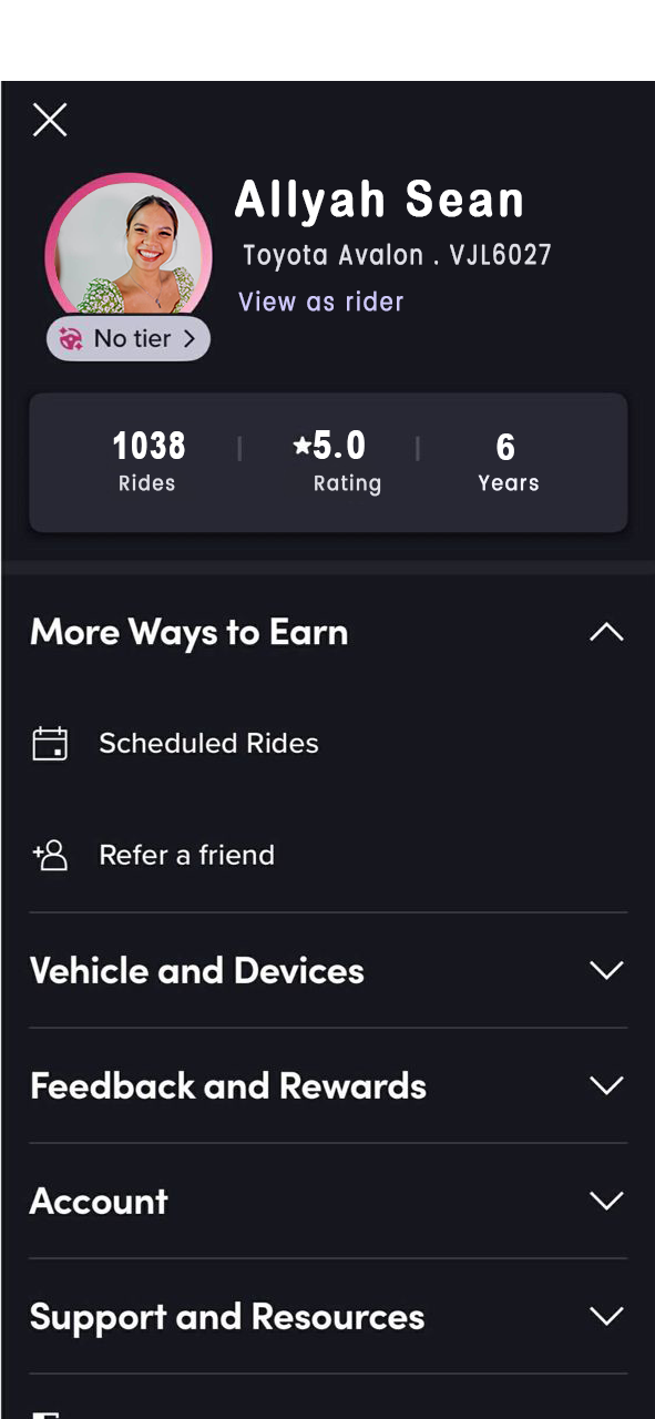 6+ Years LYFT account for sale