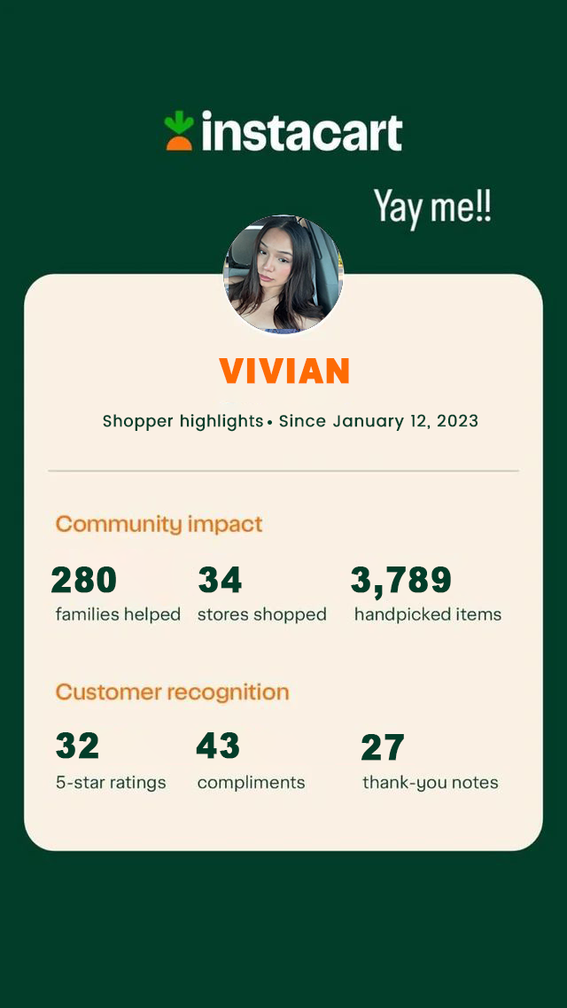 3 years Instacart Account