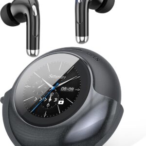 TRAUSI Wireless Earbuds with Smart Touch Screen & 180° Rotating Case – Bluetooth 5.4 Headphones, Noise Cancelling Ear Buds for Clear Calls, Stress Relief Design Earphones